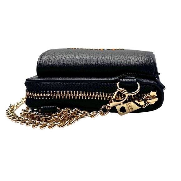 NWT LOVE MOSCHINO BLACK FAUX LEATHER GOLD CHAIN CROSSBODY BAG - OS - Picture 4 of 12
